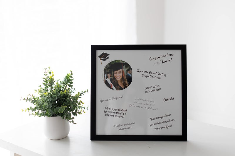 Kate & Milo Graduation Signature Guestbook Photo Frame, Graduation Party Best Wishes Message Board, Grad Party Supplies, Guest Signing Frame, Memorable Graduation Gifts, 14 x 14 - Image 3